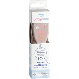 Гребінець і щітка Baby Nova зі штучною щетиною, рожева (3965305) - мініатюра 2