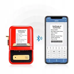 Принтер етикеток стікерів Niimbot B21 Red, термопринтер | + рулон етикеток (230 шт) - мініатюра 4