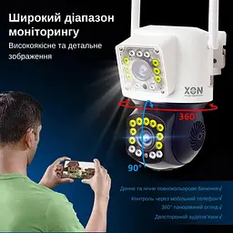 IP-камера вулична з подвійним об'єктивом XON SmartCam Wi-Fi 1080P (NCWEW22VW 7416) Біла - мініатюра 4