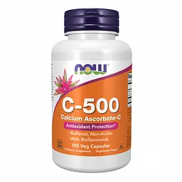 Вітамін C Now Foods C-500 Ascorbate 100 веганських капсул