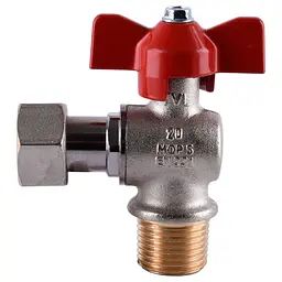 Кран кульовий котловий 1/2″ 301202R кутовий з накидною гайкою Tecnovielle S.p.A. - мініатюра 3