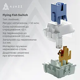 Ігрова механічна клавіатура AJAZZ AK820 Max / Три режими підключення / Flying Fish Switch, Білий - мініатюра 3