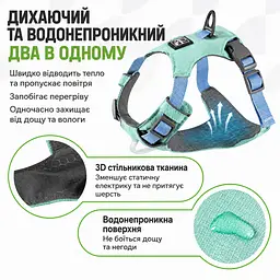 Шлея для собак Nunbell No-Pull з повідцем, регульована та світловідбивна 2XL, Зелений - мініатюра 9