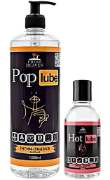 Iнтим-змазка Fresh Heaven анальна Pop Lube 1000ml та зігріваюча Hot Lube 250ml