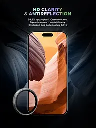 Захисне скло для камери Apple iPhone 17 Air, Supreme BI, сріблястий колір, з рамкою, глянцеве скло для захисту лінз, протиударне, прозоре, з клейовим шаром по контуру, не впливає на якість фото, ArmorStandart (ARM86449) - мініатюра 4