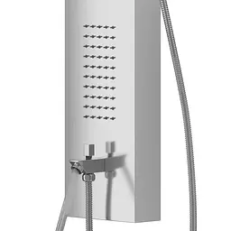 Душова панель Corsan Samsara inox LED з виливом S003MSLLEDW, Нержавіюча сталь - мініатюра 3