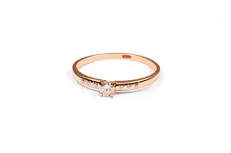 Каблучка з червоного золота з фіанітами 14 K-0386