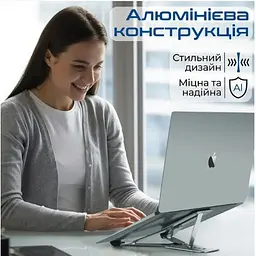 Підставка для ноутбука Promate PocketMount Grey (pocketmount.grey) - мініатюра 6