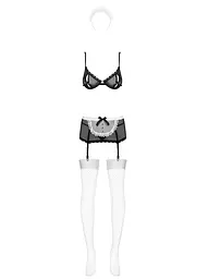 Костюм покоївки Obsessive Maidme L/XL чорний - мініатюра 4