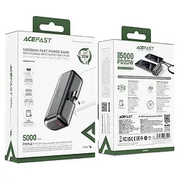 Зовнішній аккумулятор ACEFAST M9-5000 PD20W capsule power bank чорний - мініатюра 3
