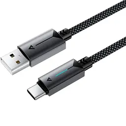 Дата кабель Acefast C19-04 USB to Type-C 3A (1.2m) Black - мініатюра 3