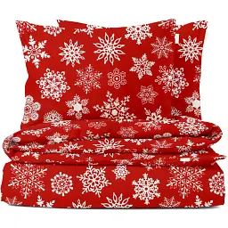 Комплект постільної білизни Cosas євро без простирадла WINTER CS1 200 x 220 см (SnowflakesWhiteRed_200_2)