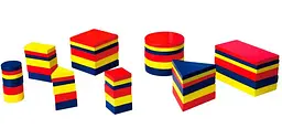 Логічні блоки Дьенеша Viga Toys 56164U Набір для навчання 48 деталей різної форми та кольору - мініатюра 2