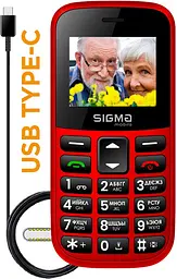 Кнопковий телефон Sigma mobile Comfort 50 Easy (CF115) Type-C червоний - мініатюра 4
