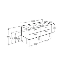 Тумба з умивальником Roca Victoria Basic 120 см Білий A855850806 - мініатюра 3