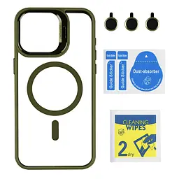 Чохол із підставкою MagSafe TPU PC Metal Stand Case Apple iPhone 15 Pro Max Green - мініатюра 2