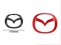Емблема Mazda 115×93мм Чорна пластик (на скотчі та з 2 напрямними) (вир-во Завод) CH - мініатюра 2
