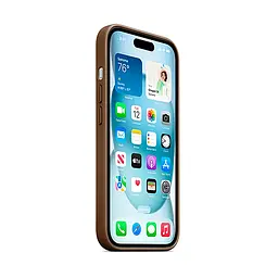 Чехол для Apple iPhone 15, FineWoven Case with MagSafe, коричневый, защитная накладка из материала FineWoven, противоударный, для iPhone, защита всего корпуса, поддержка беспроводной зарядки и MagSafe, (ARM71973) - мініатюра 3