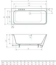 Ванна акрилова Radaway Gloria 160x73 права + ніжки + сифон (WA1-54-160x073P) - мініатюра 2