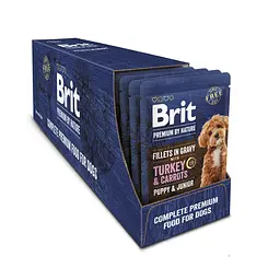 Корм вологий Brit Premium Fillets in Gravy Turkey & Carrots Puppy для цуценят малих порід філе в соусі індичка - мініатюра 3