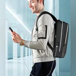 Рюкзак міський офісний розширюваний Tigernu T-B3331A 22л з USB для ноутбука 15.6" Black (17056) - мініатюра 5