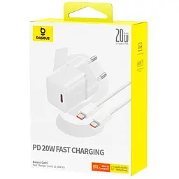 Мережевий зарядний пристрій Baseus GaN5 Mini 20W + Cable USB-C - USB-C White [P10110900213-01] [122544] - мініатюра 6