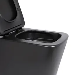 Унітаз підвісний Qtap Tern New Ultra Quiet безобідковий з сидінням Soft-close Black matt QT17332303ASMB, Чорний матовий - мініатюра 4