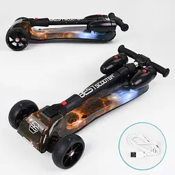 Самокат дитячий Best Scooter 60х82х64 см Чорно-жовтогарячий 000231570 - мініатюра 3