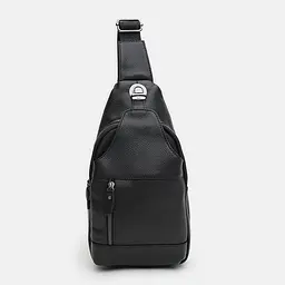 Чоловічий рюкзак шкіряний через плече Keizer K11802bl-black - мініатюра 2