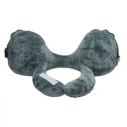 Надувна подушка дорожня сіра під голову та шию Inflatable pillow