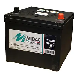 Акумулятор 6СТ-72A MIDAC ITINERIS EFB- STOP & START Asia, 12V, 72Ah (-/+), EN660А - мініатюра 3