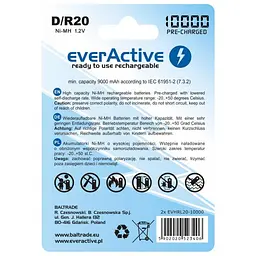 Акумуляторні батареї everActive D/HR20 10000mAh BL 2 шт. - мініатюра 2