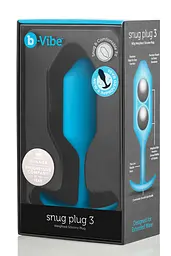 Анальна пробка B-Vibe Snug Plug 3, 12.7 см (блакитний) - мініатюра 5