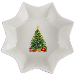 Салатник Lefard Christmas delight 23 см червоний з білим (985-124) - мініатюра 2