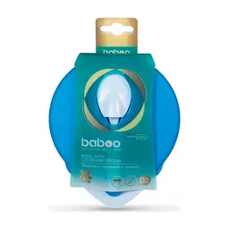 Тарілочка дитяча Baboo глибока з кришкою та ложечкою синя (90594) - мініатюра 4