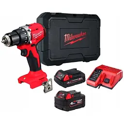 Шурупокрут-дриль акумуляторний Milwaukee М18 BLPDRC-422С 18В 1х2 А/год 1х4 А/год 60 Нм 500 1700 об/хв ЗП M12-18C кейс 1.5 кг
