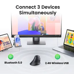 Маніпулятор миша бездротова UGREEN MU008 Multi-mode Vertical Mouse White (UGR-45759) - мініатюра 7
