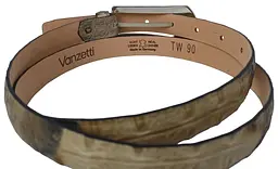 Жіночий ремінь Vanzetti RMT311 вузький шкіряний під рептилію Коричневий - мініатюра 7