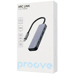 USB-Хаб Proove Type-C-Хаб Arc Link 5 in 1 (2*Type-C + 2*USB3.0 + HDMI) silver (HBAL00010604) - мініатюра 2