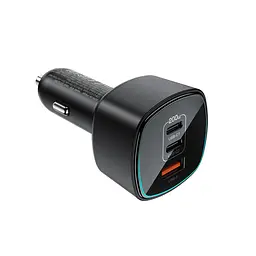 Автомобільний зарядний пристрій Acefast B18 200W(2USB-C+USB-A)fast car charger Black (6974316285953) - мініатюра 3