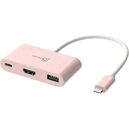 Багатопортовий мультиадаптер J5create JCA379ER-N, USB Type-C 3-в-1 рожевий