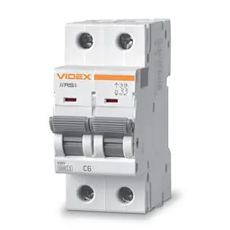 Автоматичний вимикач RS6 2п 6А 6кА С VIDEX RESIST VIDEX (26555-000)