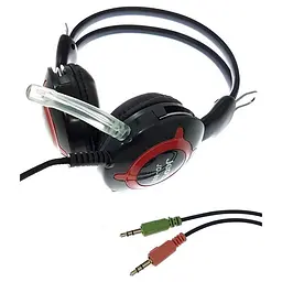 Навушники накладні Jedel JD-868 ігрові Jack 3.5 чорний червоний - мініатюра 2