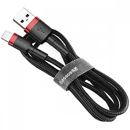 Дата кабель Baseus Cafule USB to Lightning 2.4A 1 м CALKLF-B Червоний / Чорний - мініатюра 4