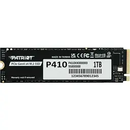 Твердотільний накопичувач SSD 1Tb, P410, PCI-E 4.0 x4, M.2 2280, 3D TLC, 5000/4500 МБ/с Patriot teh0019772