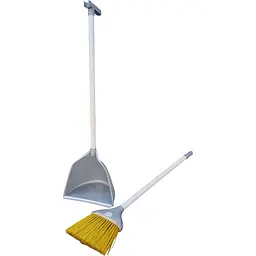 Совок для прибирання Zambak Plastik та щітка з довгими ручками сірий (ZP-128g) - мініатюра 3