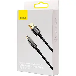 Кабель Baseus Explorer Series Auto Power-Off Fast USB to Lightning 2.4A 2m Black (CATS000501) [86021] - мініатюра 12