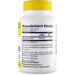 Альфа-ліпоєва кислота Healthy Origins Alpha Lipoic Acid 60 капсул - мініатюра 3
