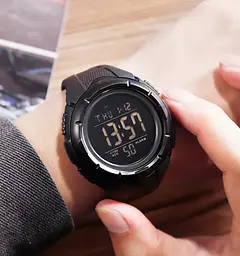 Чоловічий спортивний годинник Skmei 1535 Dive (Чорний з чорним) - мініатюра 4