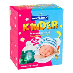 Електрофумігатор з рідиною Некусайка Kinder Від літаючих комах без запаху 45 ночей - мініатюра 2